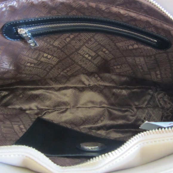 Love Moschino Vegan Leather Quilted Zip Closure Shoulder Handbags Tote - Picture 6 of 7